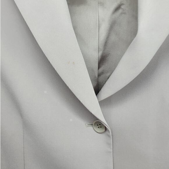 Vintage Petite Sophisticate Gray Two‎ Button Long Sleeve Boxy Blazer Jacket - Picture 7 of 15